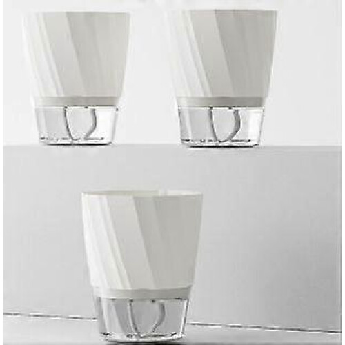 Set di 3 vasi autoirriganti in plastica trasparente per interni, ideali per orchidee e pothos.