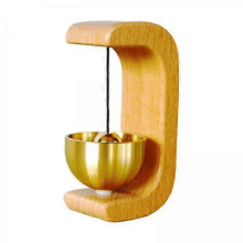 6 Pack Handcrafted Wooden Wind Chime Bell for Garden Door, Japanese Style Brass Welcome Bell for Entrance, Wall, Cafe