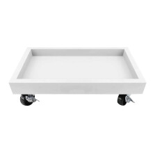 Carrello portavaso bianco con ruote, 50 cm, robusto, con ruote, per uso interno ed esterno.