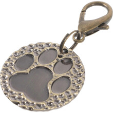 2 targhette identificative rotonde in rame per cani e gatti, ciondolo anti-smarrimento con bordo liscio, colore argento.