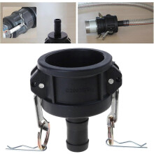 Adapter spustowy 2" do 1" czarny, kompatybilny z pojemnikami 275-330 galonów, do kontaktu z żywnością, do węży ogrodowych