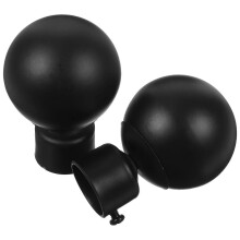 2Pcs Black Iron Curtain Rod Finials for 28mm Diameter Drapery Rods, Round Ball End Caps