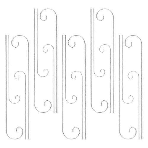 Silver Plant Label Hooks, Shepherd Hook Style Garden Stakes for Displaying Signs, 20-Pack