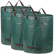 300-Liter-Gartenabfallsäcke, robustes Polypropylen mit Griffen, wasserdichter, faltbarer Müllsack