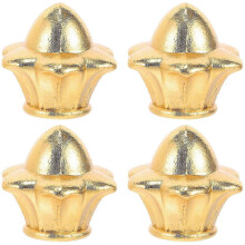 Golden Lamp Finials Set of 4, Zinc Alloy Decorative Finial for Lampshade Top, Floor Desk Table Lamp Accessory