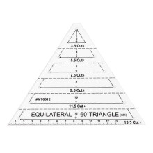 60 Degree Equilateral Triangle Quilting Ruler, 16.5cm Transparent Acrylic Template for Sewing and Craft