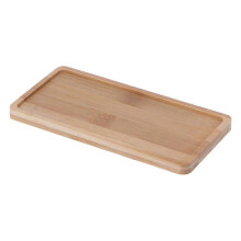 Vassoio in bambù per vasi di fiori, sottovaso rettangolare per dispenser di sapone o tazza, vassoio organizer in legno