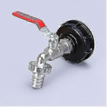 Kran do zbiornika na wodę ze stopu aluminium z adapterem PP 1/2" do beczki IBC 1000L, zawór mosiężny