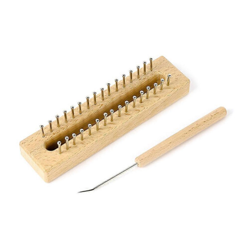 Kit de telar de madera con gancho para tejer calcetines, gorros y bufandas.
