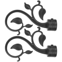 2pcs Black Plastic Curtain Rod Finials Plugs Ends for Window Decoration 14cm
