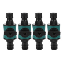 Schlauch-Schnellverbinder, 4er-Pack, auslaufsicherer Doppelkopfadapter aus Kunststoff für die Gartenbewässerung