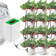 Kit de riego por goteo automático con batería recargable USB para plantas de interior en maceta. Ideal para regar durante las vacaciones.