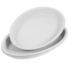 Set di 4 sottovasi ovali in plastica con raccogligocce d'acqua, ideali per piante da interno ed esterno.