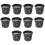 Black Recycled Plastic Succulent Pot, Mini Mesh Hydroponic Cup for Seedlings, 80x63mm 1