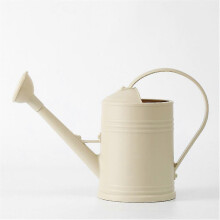 Gieter met lange tuit, 2 liter, grijs/beige, van kunststof, plantensproeier voor binnen en buiten in de tuin.