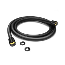 150 cm knickfester Duschschlauch, schwarzer Edelstahl mit 1/2"-Anschluss, auslaufsicher