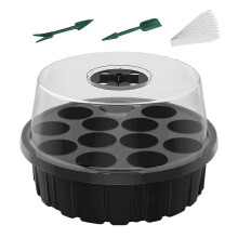 Vaso per semina 13 fori con coperchio trasparente, ventilazione regolabile, diametro 21 cm, resistente al calore