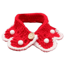 Sciarpa natalizia in maglia con campanellino per cani e gatti, bavaglino/foulard rosso per il collo.