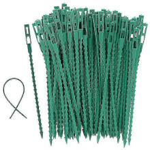 Green Plant Ties for Gardening, 17cm Reusable Adjustable Plastic Stakes for Trees, Vines, Tomatoes