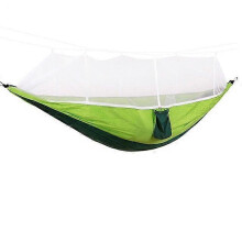Bright Green Hammock with Mosquito Net for Camping and Outdoor Travel, Lightweight