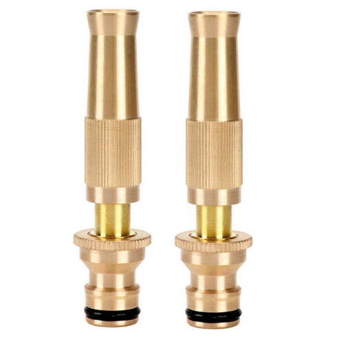 Brass High Pressure Hose Nozzle, Adjustable Spray Patterns for Garden Watering