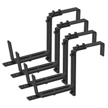 Verstellbare Pflanzkastenhalterungen, 4er-Set, 6–12,5 Zoll Breite, für Fenstergeländer und Wandmontage, schwarzes Metall