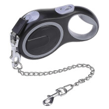 Guinzaglio retrattile anti-morso per cani, lungo 4,8 metri, con catena staccabile e gancio girevole a 360 anti-groviglio, ideale per le passeggiate.