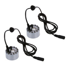 2-krotny ultradźwiękowy generator mgły do oczek wodnych i fontann, 12 diod LED, 24 V AC, kabel 130 cm, do użytku wewnątrz i na zewnątrz