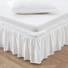 Jupe de lit Queen/King en microfibre élastique, hauteur 45,7 cm (18 pouces).