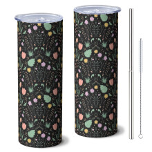 Gobelet isotherme fin de 590 ml avec couvercle et paille