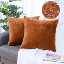 Set van 2 sierkussenhoezen van chenille – 45,7 x 45,7 cm