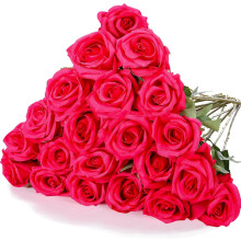 20 roses artificielles en soie noire Ă longues tiges