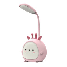 LED stolní lampa s nastavitelným husím krkem, kawaii podstavcem, USB