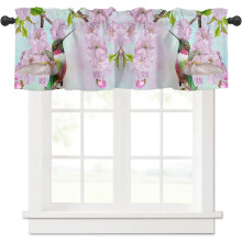Gardinkappe med kolibri og kirsebærblomster 137 x 43 cm