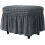 Housse de pouf rectangulaire en seersucker avec jupe 1