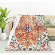 Boho tæppe i mikrofiberflanel 125x150 cm