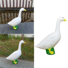 Oie décorative de jardin en résine blanche, 18 cm