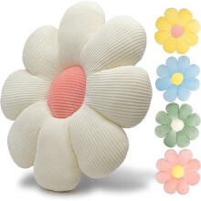 Flower-shaped throw pillow white 15.7 inch
