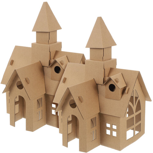 Miniature Paper Castle DIY Kit 2 Pieces