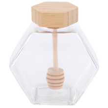 Xing honey pot glass jar 220ml with dipper