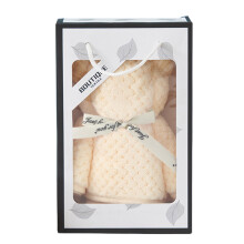 Bear-shaped coral fleece hand towels set 6 pieces