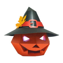 3D Paper Pumpkin Head Craft Kit with Glow Eyes