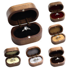 UDIYO Jewelry Box Wooden Ring Storage Box with Soft Lining