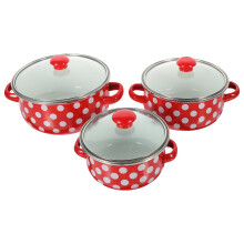 Enamel Stockpot with Lid and Handle 1 Set