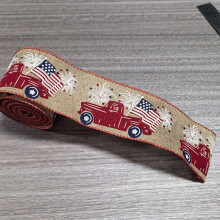 Independence Day ribbon bow with stars, 25m