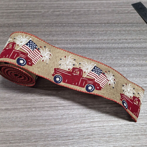 Independence Day ribbon bow with stars, 25m