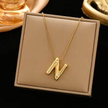 Gold-Plated Stainless Steel Initial Pendant Necklace