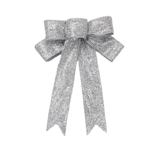 Holiday Bow Door Decor, Shiny Sequin, Double Layer