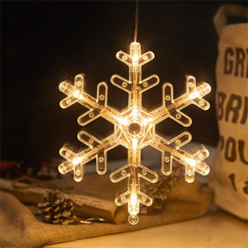 Colorful flashing Christmas light string with suction cups