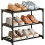 Metal stackable shoe rack 3-tier black 1